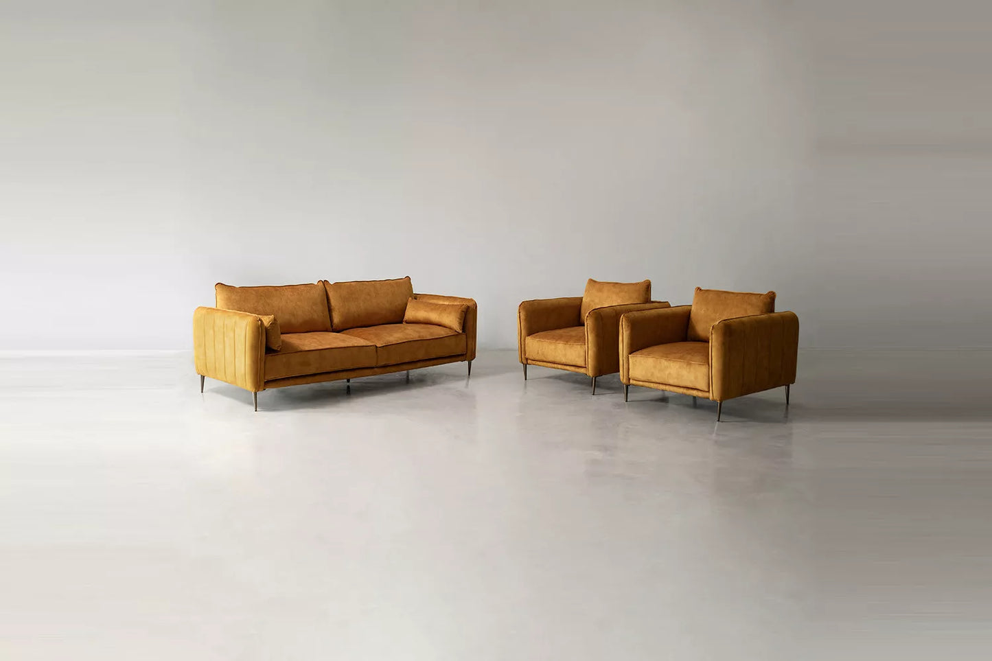 Set Aldano Miel 3 Piezas Incluidas (Sofá 3 Plazas, 2 Poltronas)